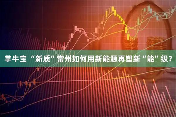 掌牛宝 “新质”常州如何用新能源再塑新“能”级？