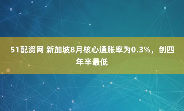 51配资网 新加坡8月核心通胀率为0.3%，创四年半最低