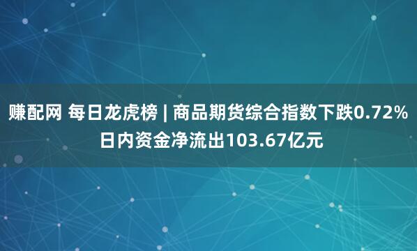 赚配网 每日龙虎榜 | 商品期货综合指数下跌0.72% 日内资金净流出103.67亿元