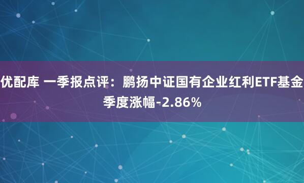 优配库 一季报点评：鹏扬中证国有企业红利ETF基金季度涨幅-2.86%
